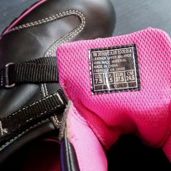 Edgy RARE Vintage Skechers Somethin’ else Black/Pink Leather Sneaker Heels - Picture 13 of 16